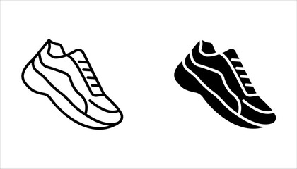 Shoe icon set, Running shoes line icon, vector illustration  isolated on white background.