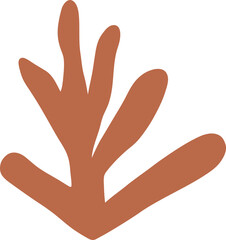 Rusty Brown Coral Leaf Abstract Cutout