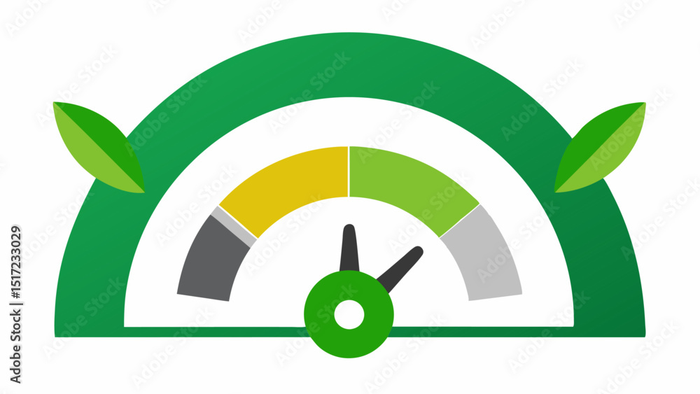 Poster carbon offset meter a graphic of a gauge with green levels representing carbon offsets achieved by c