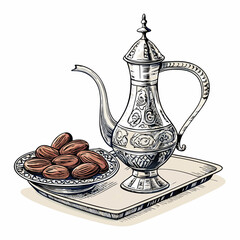 Create a bold vector graphic of a traditional Arabic calligraphy art piece, focusing on strong, thick strokes and intricate details.