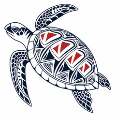 Sea Turtle with Tribal Tattoo Design A Symbol of Longevity and Wisdom