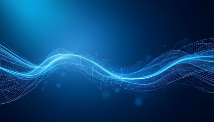Vector Modern Digital Graphic Design Light Line Geometric Shape Stripe Pattern Gradient Blue Background Abstract Art