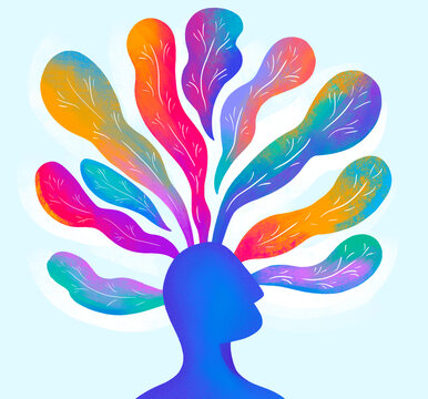 Colorful abstract representation of creative thought process