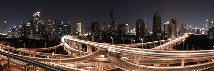 Shanghai yan an elevated highway night china