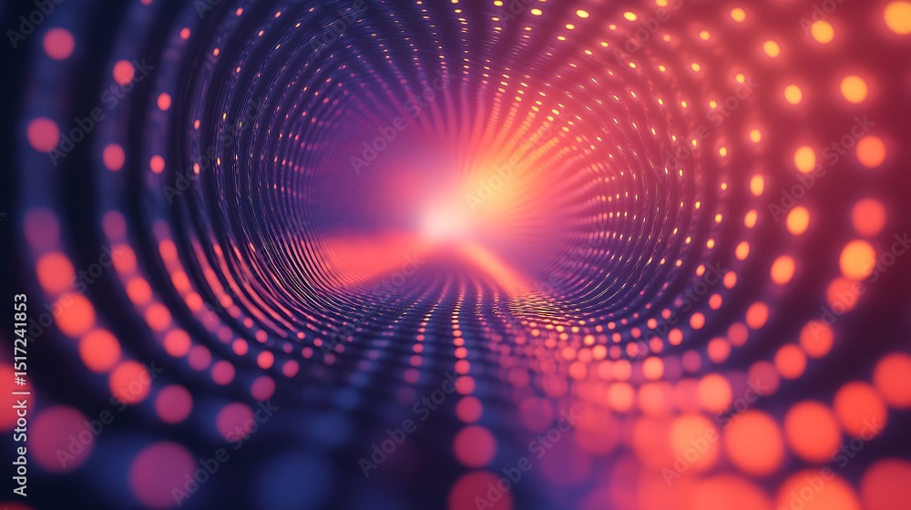 Poster abstract tunnel of lights with a sense of movement and futuristic style