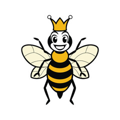 confident cartoon bee character vector illustration