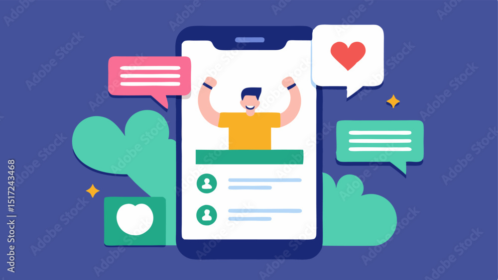 Aufkleber community support feature illustrating a social medialike interface within a fitness app where users