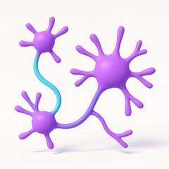 Obraz premium Purple 3D Render of Interconnected Neurons