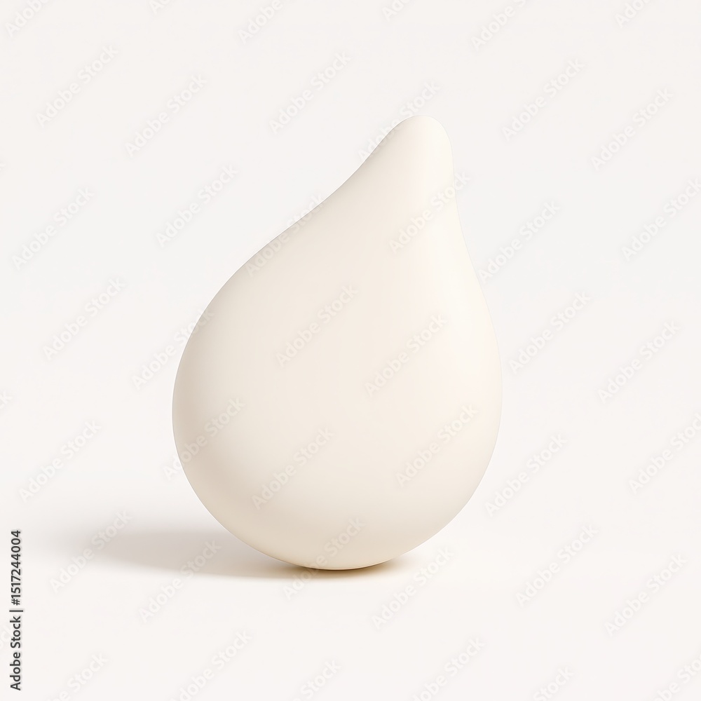 Poster white drop shaped object on white background