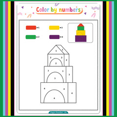 Easy color by number coloring book design
