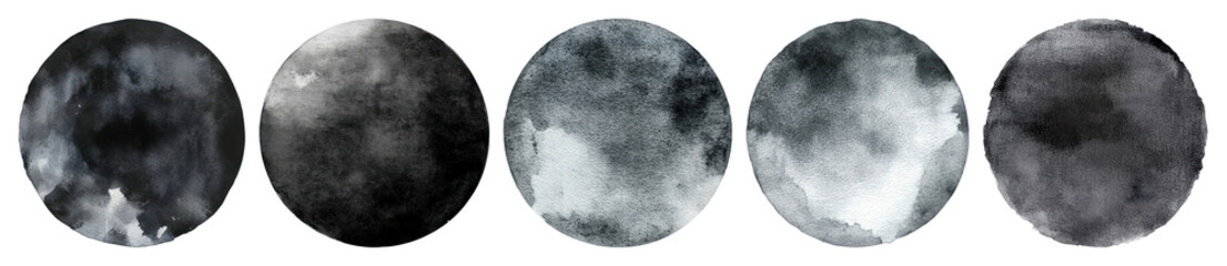 PNG Gray watercolor flat circle texture white art., transparent background