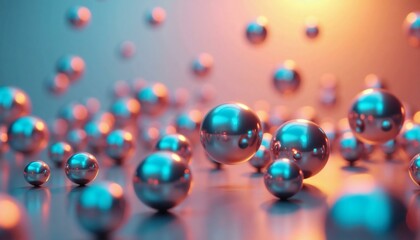 Geometric 3D Metallic Spheres Background.