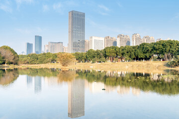 Lakeside modern office building in China