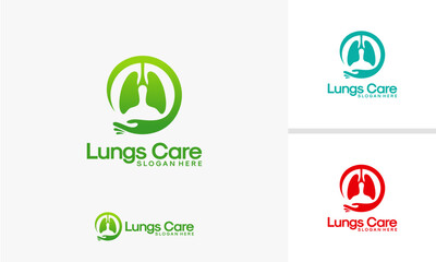 lungs care logo template vector