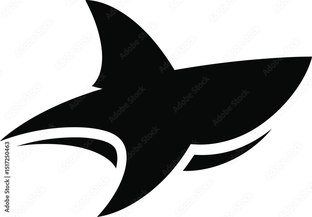 Poster a stark black and white image showcasing a stylized abstract star shape with curved elements design 