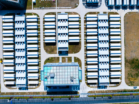 Vertical Aerial View of Energy Storage Station