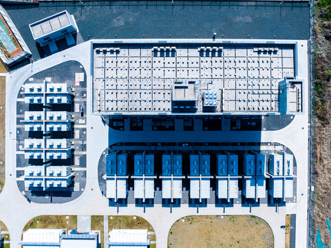Vertical Aerial View of Energy Storage Station