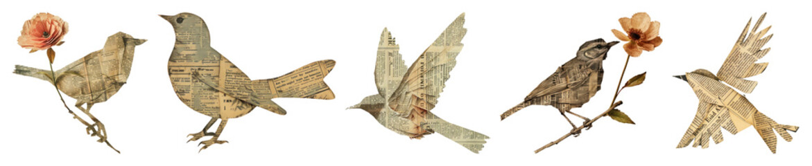 Fototapeta premium PNG Ephemera paper bird flying art architecture creativity, transparent background