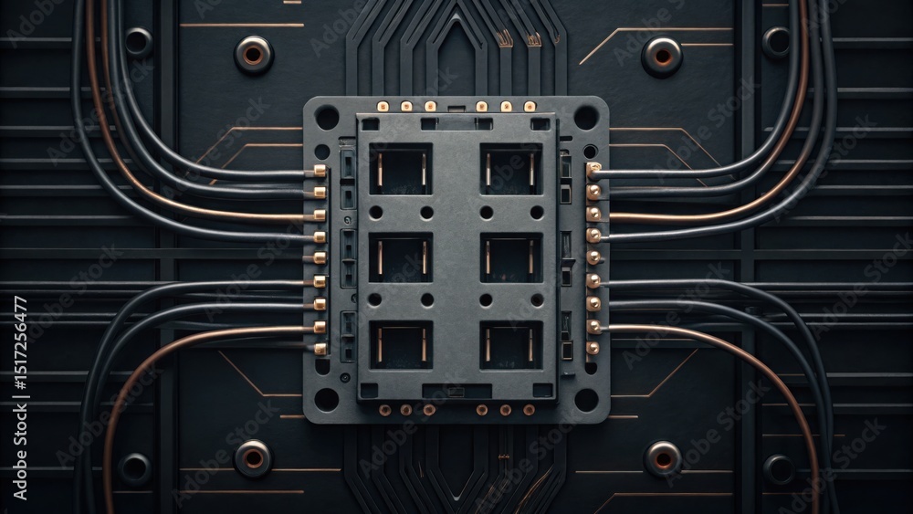 Poster Circuit Board with Empty Slots and Standard Configuration Layout