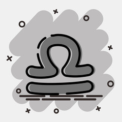 Icon libra. Zodiac horoscope elements. Icon in comic style.