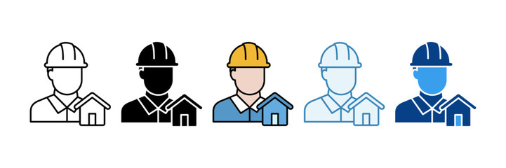 Architect  Icon Set Multiple Style Collection