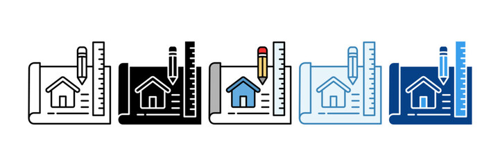 Blueprint  Icon Set Multiple Style Collection