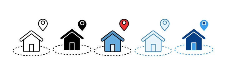 Location  Icon Set Multiple Style Collection