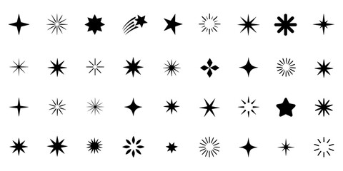 Star Shapes Collection, Digital Art, Abstract, Modern Environment, Top View, Unique Patterns for Designers and Artists