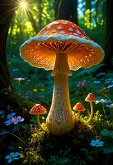 Enchanted Forest Illuminated Mushroom