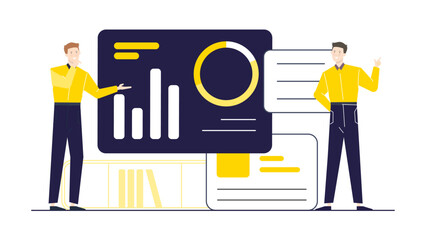 business people presenting data statistic