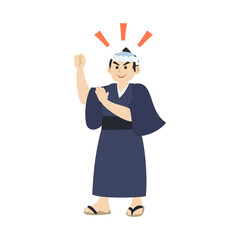 江戸っ子。フラットなベクターイラスト。
Edokko. Flat vector illustration.