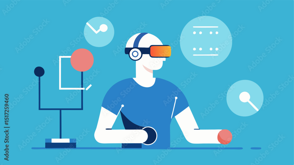 Poster aienhanced rehabilitation a patient using a vr headset during therapy guided by an ai program that a
