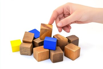 wooden toy block arrangement