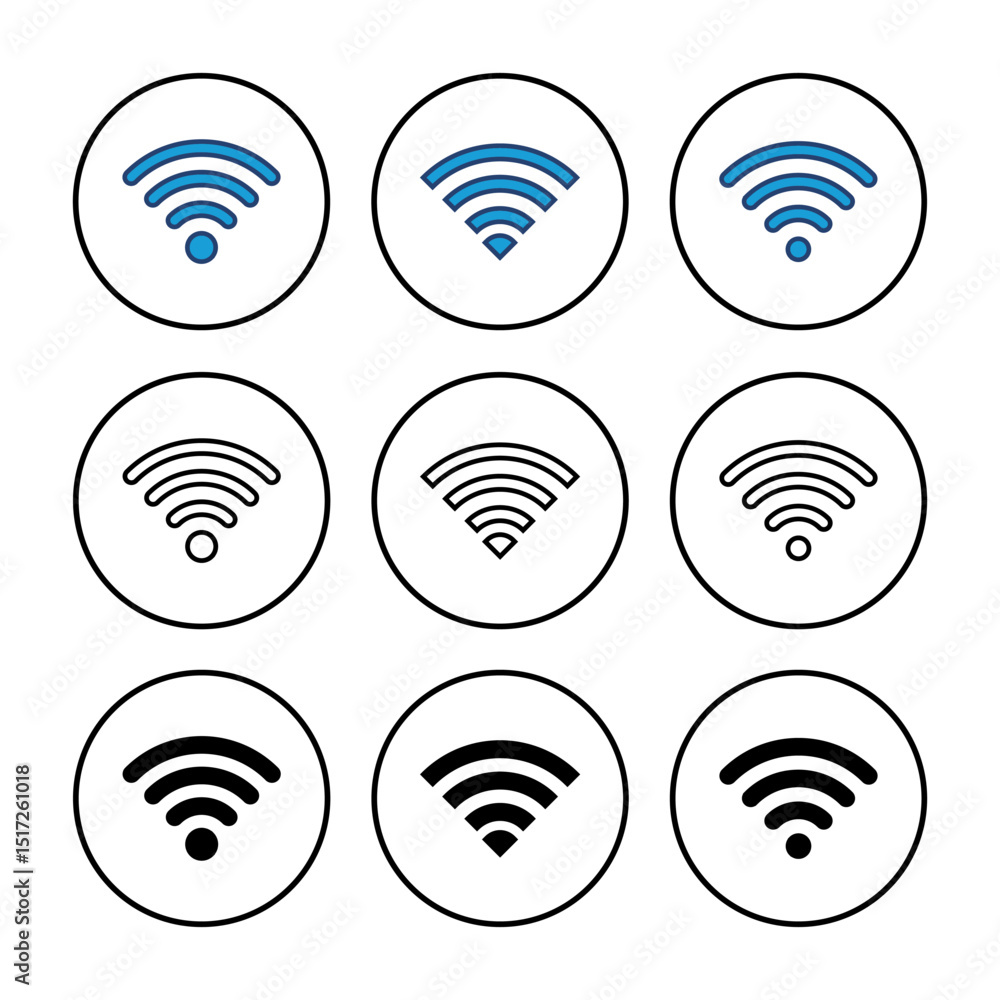 Aufkleber wifi icon vector. signal vector icon. wireless icon vector
