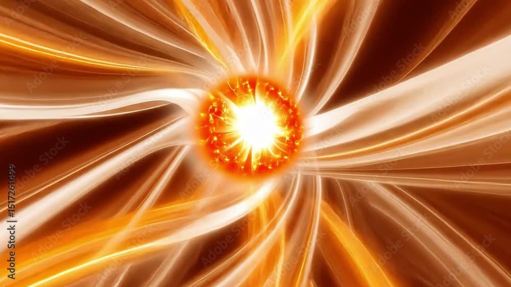 Poster radiant explosion of light and energy creating abstract swirls and waves in warm tones