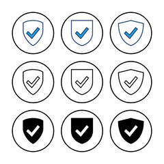 Shield check mark  icon vector. Protection approve sign. Safe icon vector