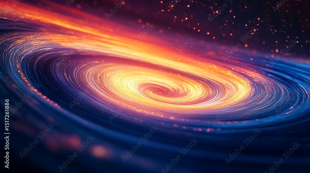 Aufkleber vibrant cosmic spiral with dynamic light streams radiating from a central core