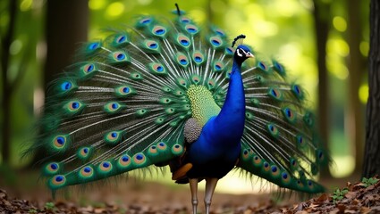 Obraz premium peacock with feathers out