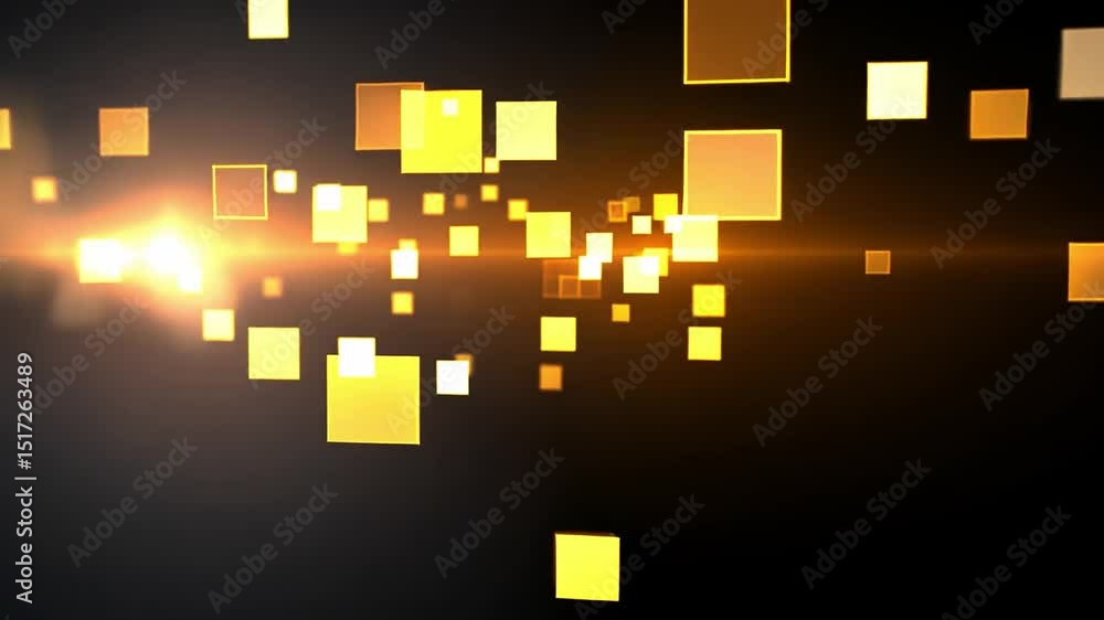 Aufkleber abstract digital background with glowing squares and light effects on dark surface for technology us