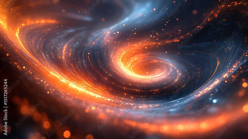 Poster cosmic swirl: an abstract visualization of interstellar energy flow and dynamics