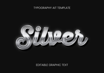 Silver Gradient Script Font Cursive Elegant Polished Text Effect