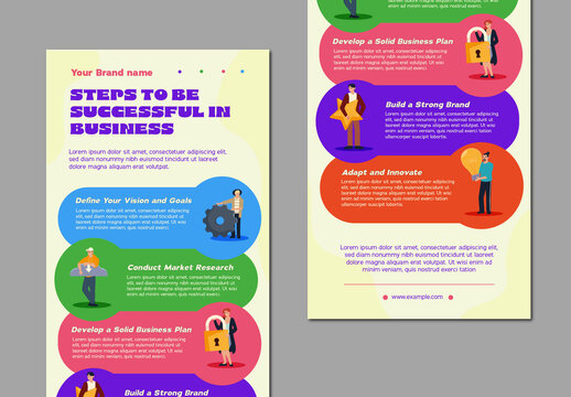 Colorful Successful Business Goals Strategy Infographic