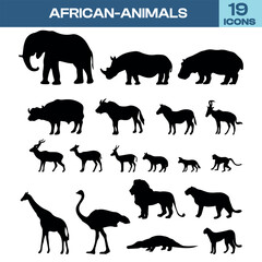 set of animals silhouettes