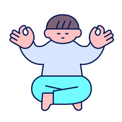 シンプルポップ/ヨガをする男の子