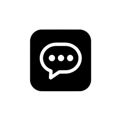 Speech Bubble Icon Inside Square for Message and Online Communication Interface
