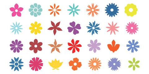 Bright Floral Vector Icons 