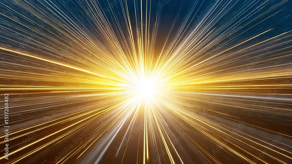 Aufkleber bright and vibrant burst of light radiating from the center in a dark background with dynamic rays