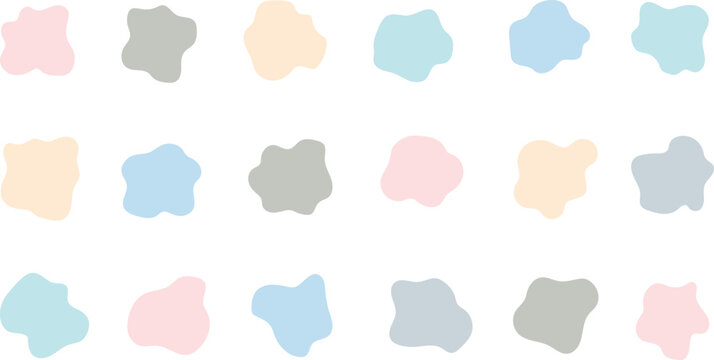 シンプルで抽象的な泡や雲形のセット