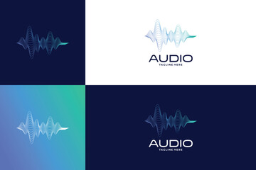 Pulse music audio logo design
