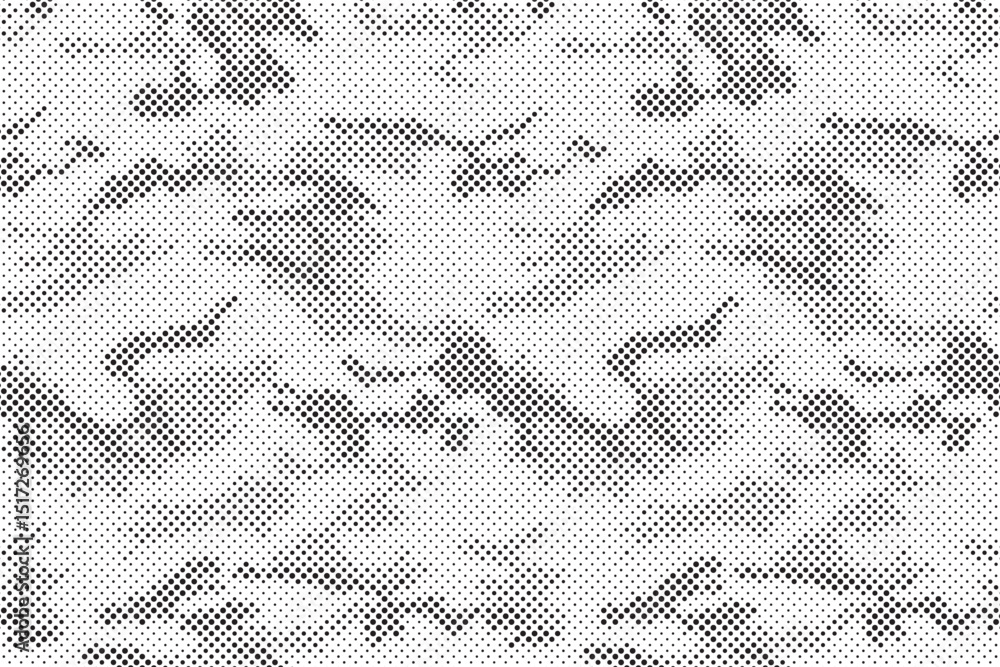 Aufkleber Abstract halftone seamless camouflage pattern. Repeating digital dotted hexagonal camo military texture background. Abstract modern fabric textile ornament. Vector illustration.